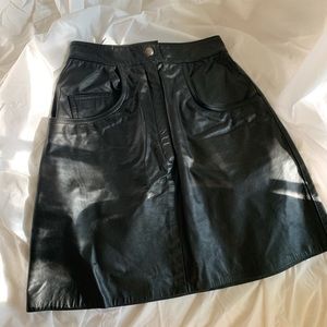 Vintage genuine leather skirt